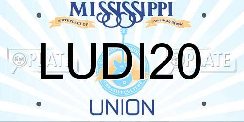 LUDI20 Mississippi License Plate