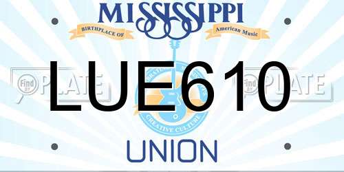 LUE610 Mississippi License Plate