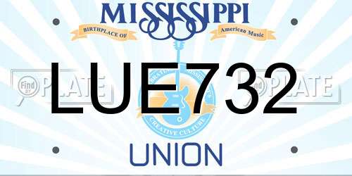 LUE732 Mississippi License Plate