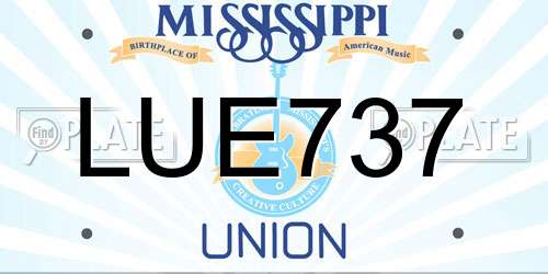 LUE737 Mississippi License Plate