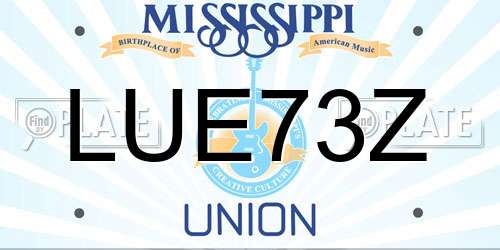 LUE73Z Mississippi License Plate