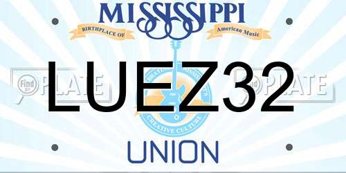 LUEZ32 Mississippi License Plate