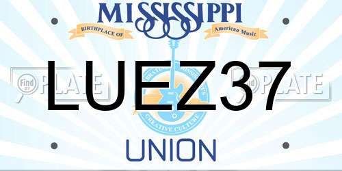 LUEZ37 Mississippi License Plate