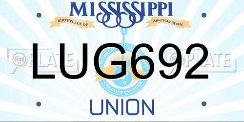 LUG692 Mississippi License Plate