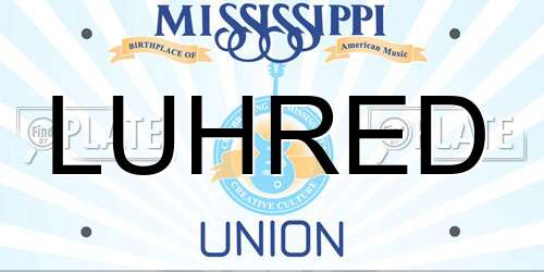 LUHRED Mississippi License Plate