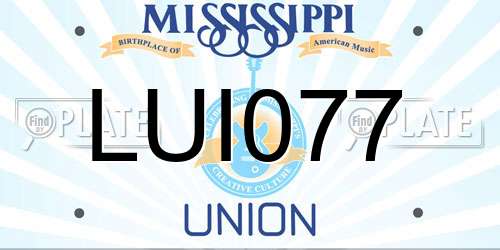 LUI077 Mississippi License Plate