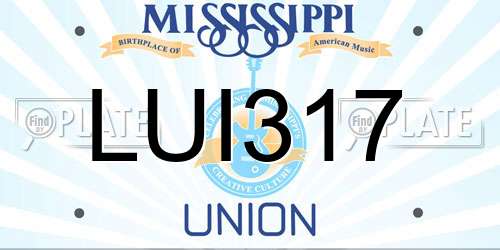 LUI317 Mississippi License Plate