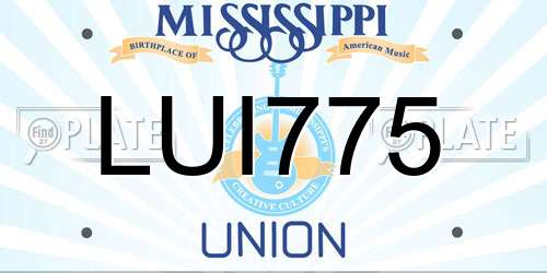 LUI775 Mississippi License Plate
