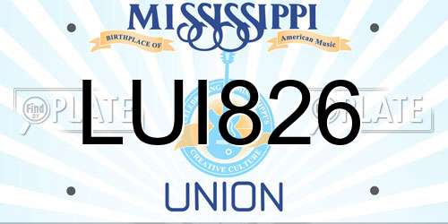 LUI826 Mississippi License Plate