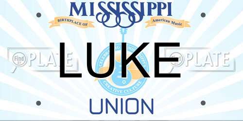 LUKE Mississippi License Plate