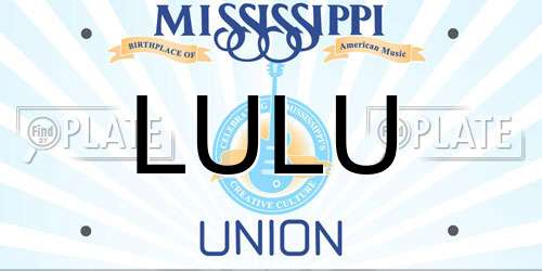 LULU Mississippi License Plate
