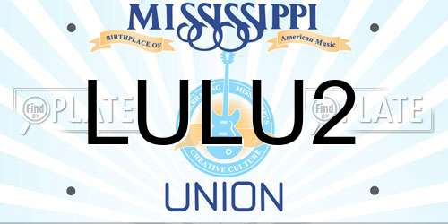 LULU2 Mississippi License Plate