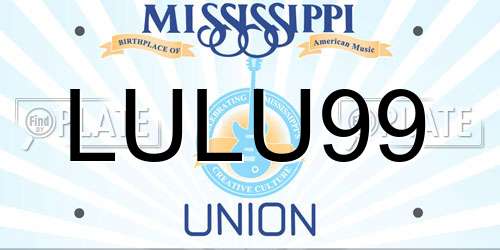 LULU99 Mississippi License Plate