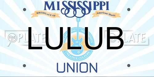 LULUB Mississippi License Plate