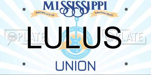 LULUS Mississippi License Plate