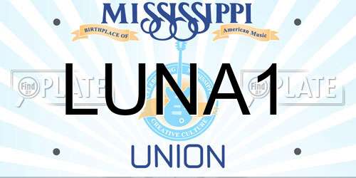 LUNA1 Mississippi License Plate