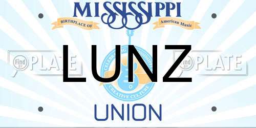 LUNZ Mississippi License Plate