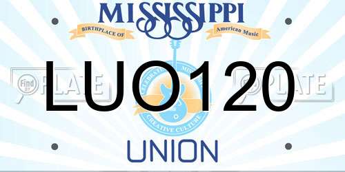 LUO120 Mississippi License Plate
