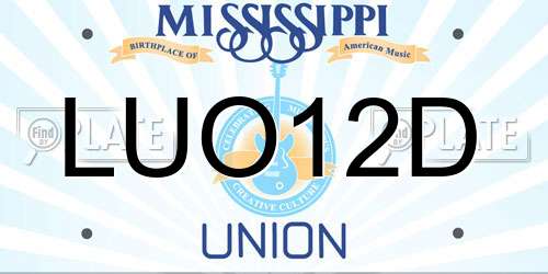 LUO12D Mississippi License Plate