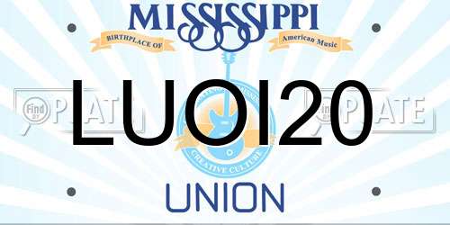 LUOI20 Mississippi License Plate