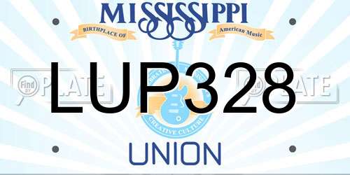 LUP328 Mississippi License Plate