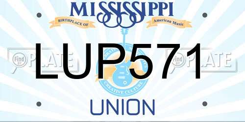 LUP571 Mississippi License Plate