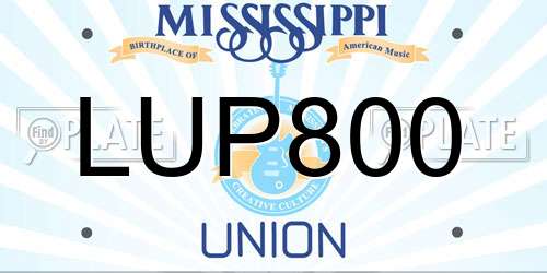LUP800 Mississippi License Plate