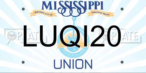 LUQI20 Mississippi License Plate