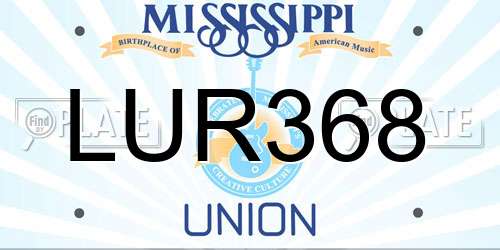 LUR368 Mississippi License Plate