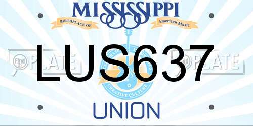 LUS637 Mississippi License Plate