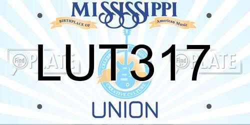 LUT317 Mississippi License Plate