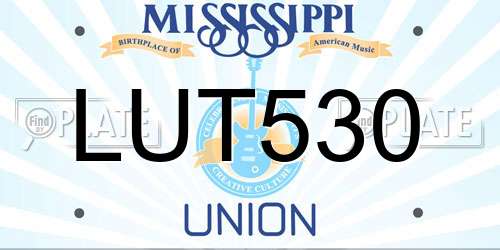 LUT530 Mississippi License Plate