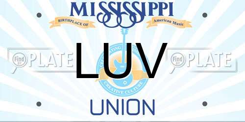 LUV Mississippi License Plate