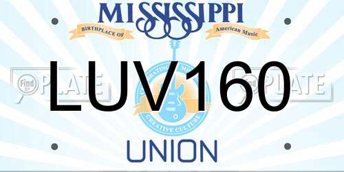 LUV160 Mississippi License Plate
