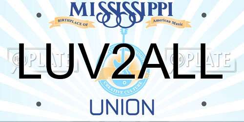 LUV2ALL Mississippi License Plate