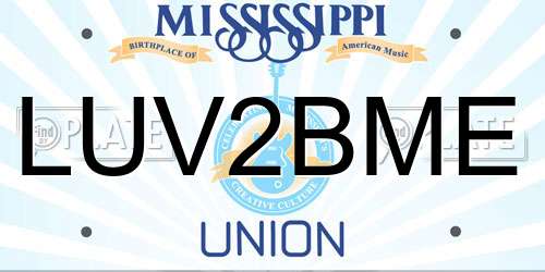 LUV2BME Mississippi License Plate