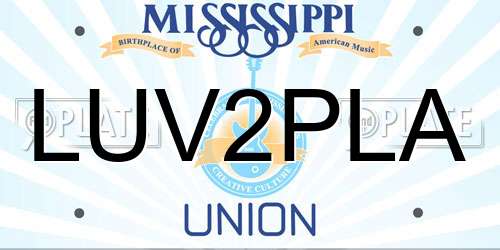LUV2PLA Mississippi License Plate