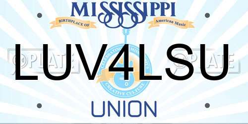 LUV4LSU Mississippi License Plate