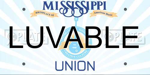 LUVABLE Mississippi License Plate