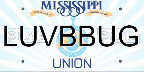 LUVBBUG Mississippi License Plate