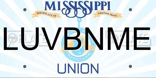 LUVBNME Mississippi License Plate