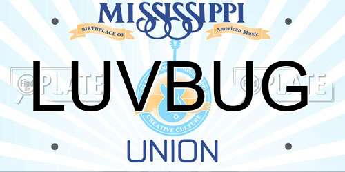 LUVBUG Mississippi License Plate