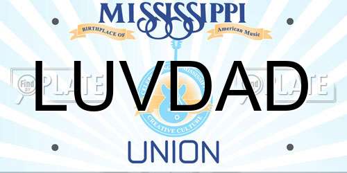 LUVDAD Mississippi License Plate