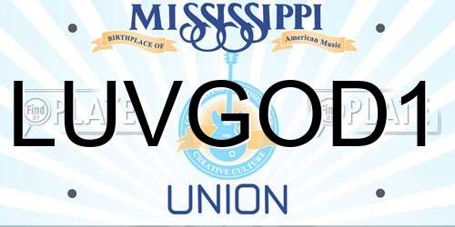 LUVGOD1 Mississippi License Plate