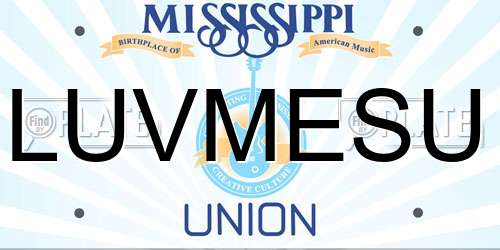 LUVMESU Mississippi License Plate