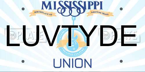 LUVTYDE Mississippi License Plate