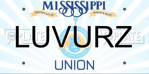 LUVURZ Mississippi License Plate