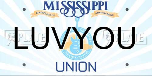 LUVYOU Mississippi License Plate