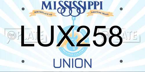 LUX258 Mississippi License Plate