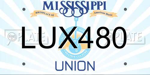 LUX480 Mississippi License Plate